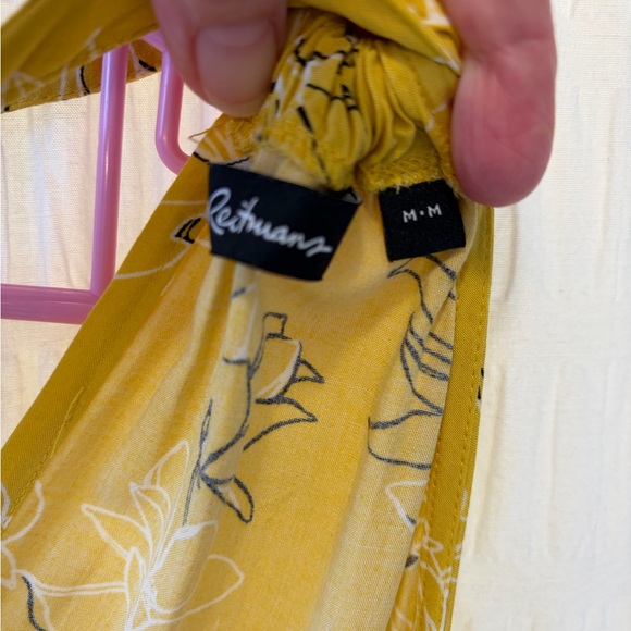 Reitmans Mustard Yellow Floral Halter Dress - Picture 3 of 5